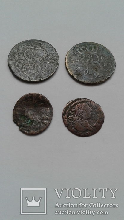 Лот из 4 монет 1700 годов, фото №3