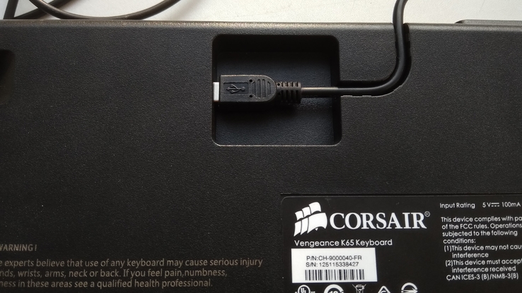 Клавиатура игровая Corsair Vengeance K65 Compact Mechanical USB FR, фото №6