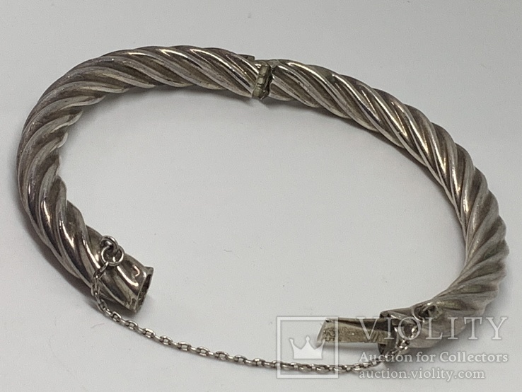 Винтажный серебряный браслет с англии 27.58 грамм, фото №2
