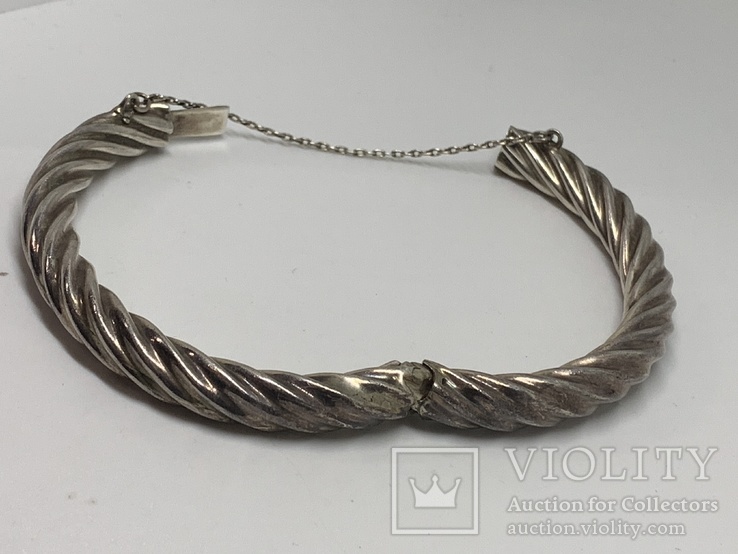 Винтажный серебряный браслет с англии 27.58 грамм, фото №6