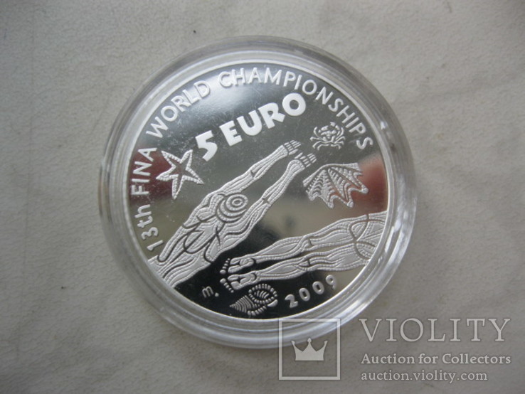 5 евро 2009 Чемпионат Италии по плаванию FINA 2009-Пруф, фото №2
