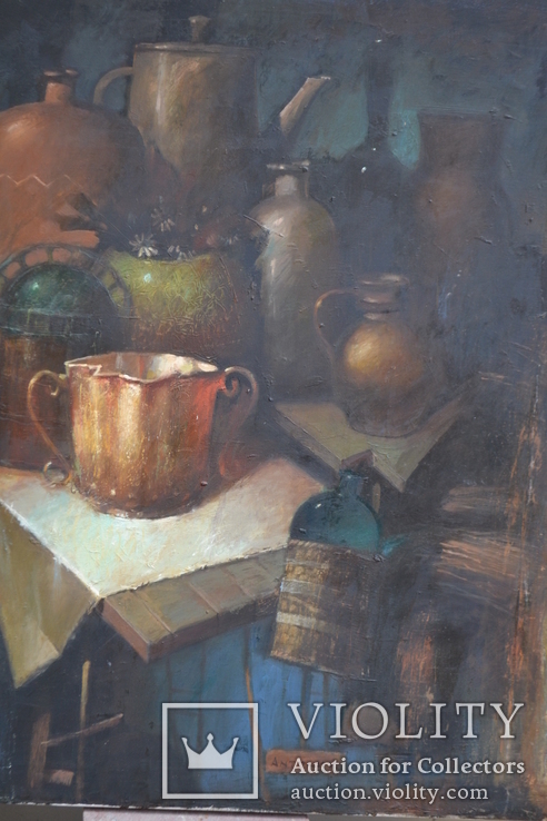 Картина холст масло "Посуда" 2001 год. Антонюк, фото №5