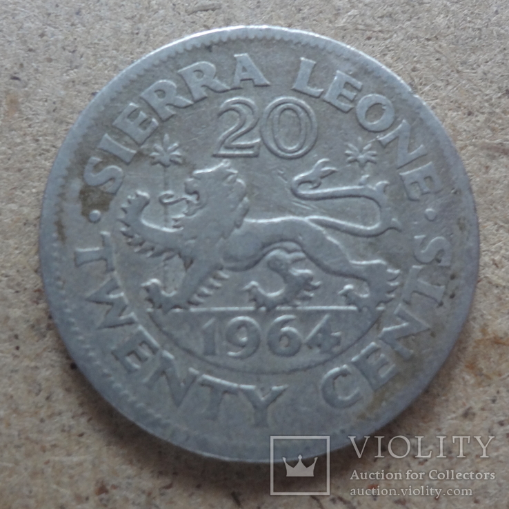 20  центов 1964  Сьерра-Леоне (О.6.12)~, фото №2