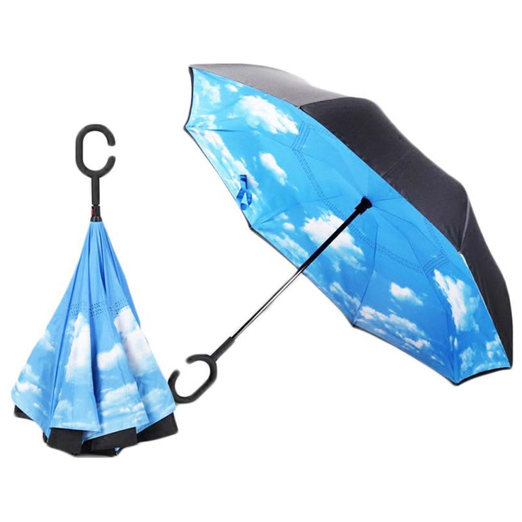 Зонт наоборот, раскладной с облаками Umbrella U2