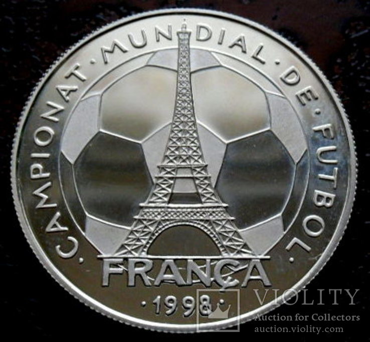 10 динаров Андорра 1998 состояние proof серебро, фото №2