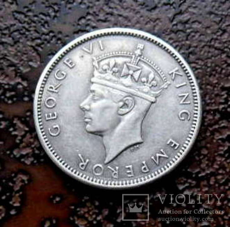 1 шиллинг Фиджи 1942 состояние aUNC серебро