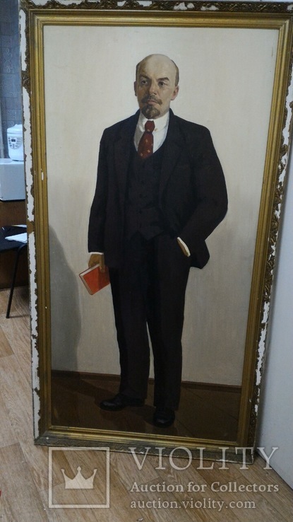 Картина большая, Портрет Ленина, художник Дерегус Ф.М, масло, фото №2
