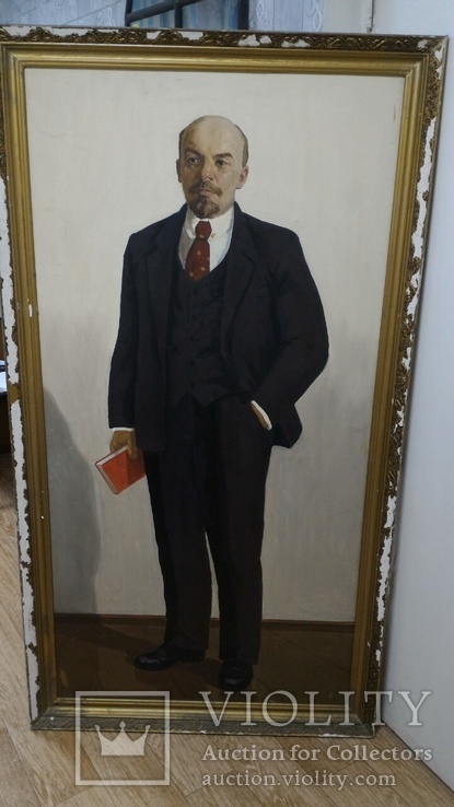 Картина большая, Портрет Ленина, художник Дерегус Ф.М, масло, фото №3
