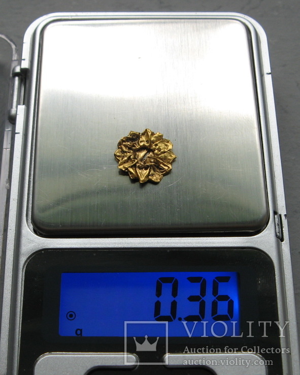 Золотая накладка с крепежными элементами ( усиками )., фото №8