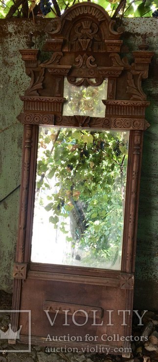 Старинное зеркало в резной раме, конец 19 века, русский стиль, фото №2