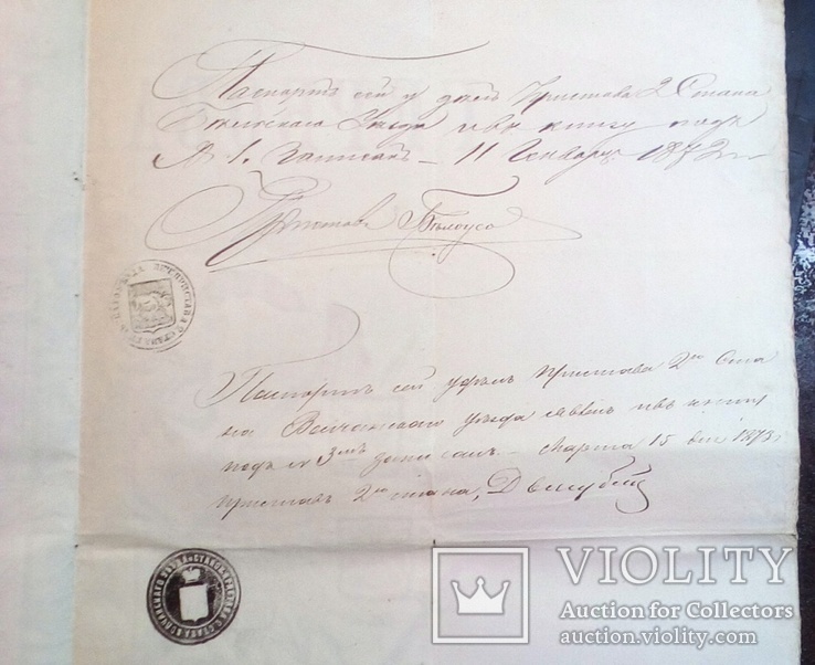Паспорт от Гродненского губернатора 1872 г., фото №5