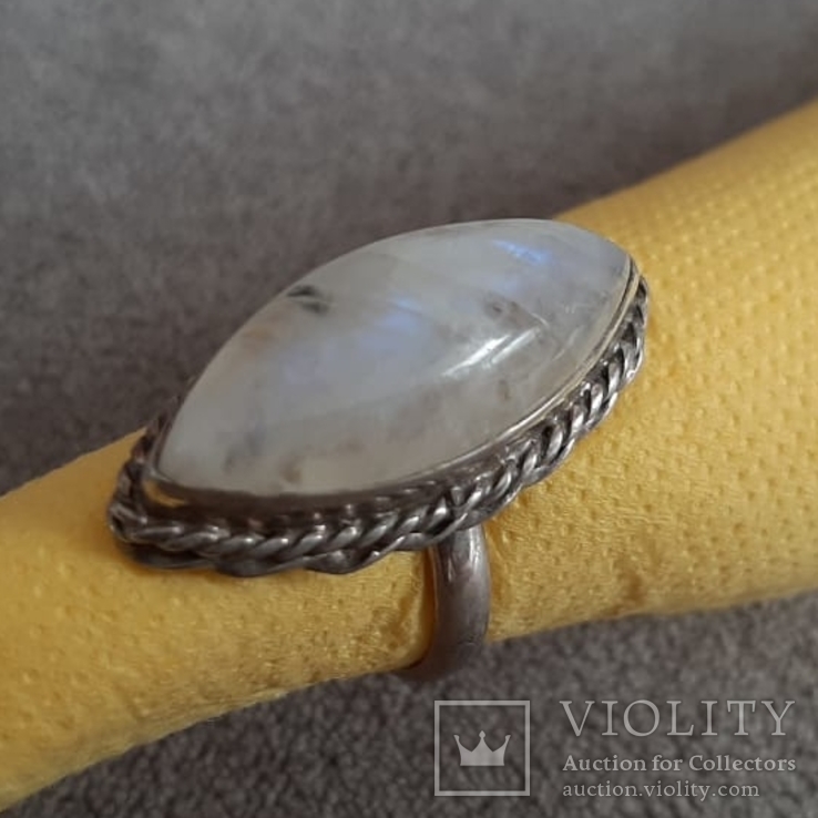 Кольцо с камнем ( серебро 800 пр, вес 8,4 гр), фото №2