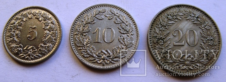 Швейцария 5 серебряных франков 1932 +5+10+20 раппанов 1939, фото №8