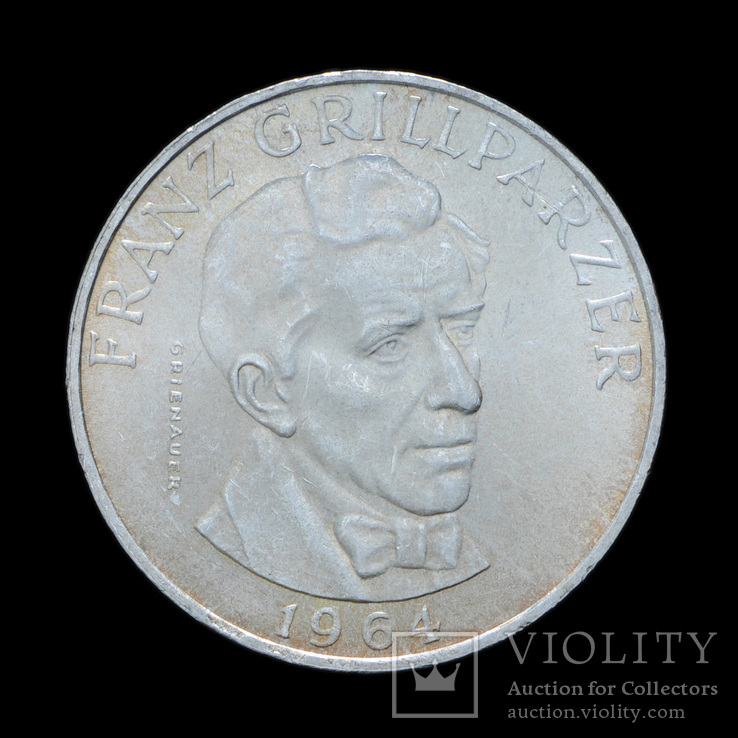 25 Шиллингов 1964  Франц Грильпарцер (Серебро 0.800, 13г), Австрия