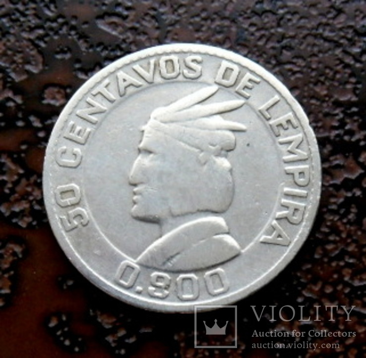 50 сентаво Гондурас 1937 серебро, фото №2