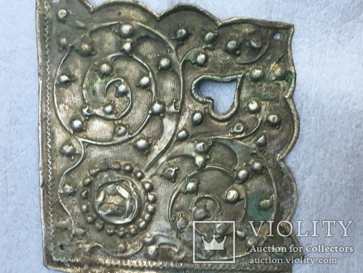 4 накладки с басменного серебр.оклада 1776г, фото №5