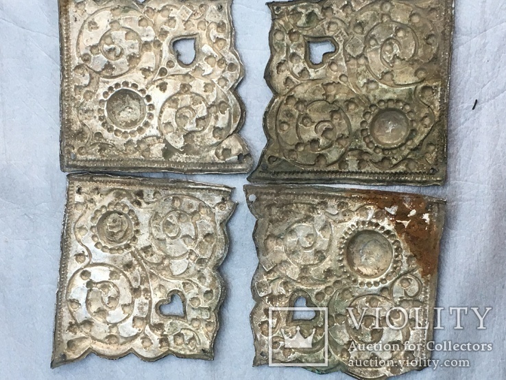 4 накладки с басменного серебр.оклада 1776г, фото №10