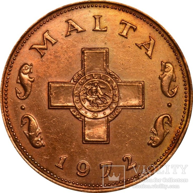 Мальта. 1 цент 1972 г., фото №2
