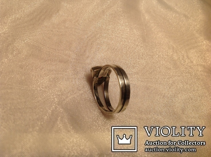 Старинное серебряное кольцо с гранатом., фото №7