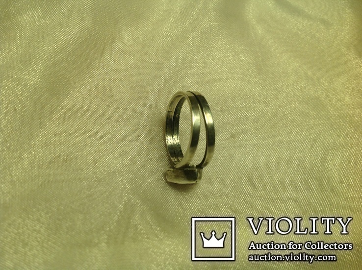 Старинное серебряное кольцо с гранатом., фото №8