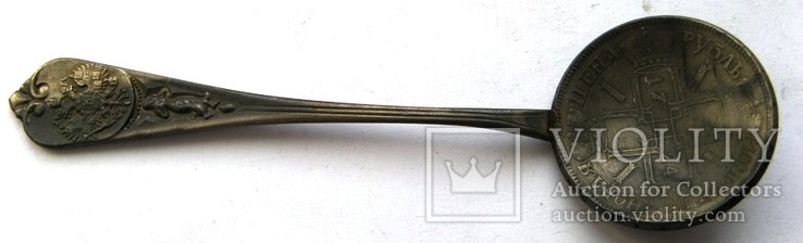 Серебряная ложка "1 руб. 1724 г.", фото №2