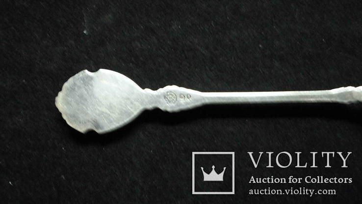 Коллекционная серебряная ложечка с эмалевым гербом Nederland, фото №4