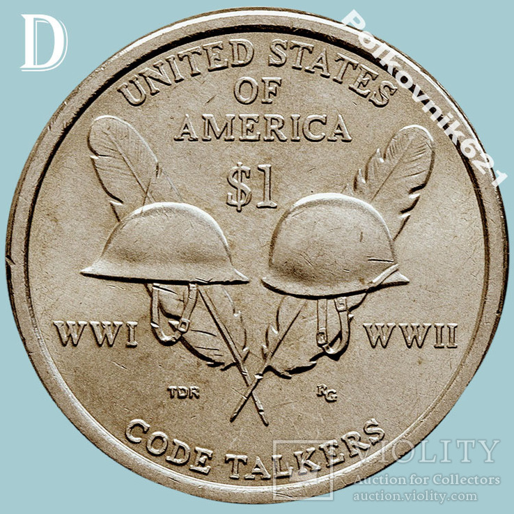 США, 1 доллар 2016 года, "Индейцы радисты", двор "D" (S1834), фото №2