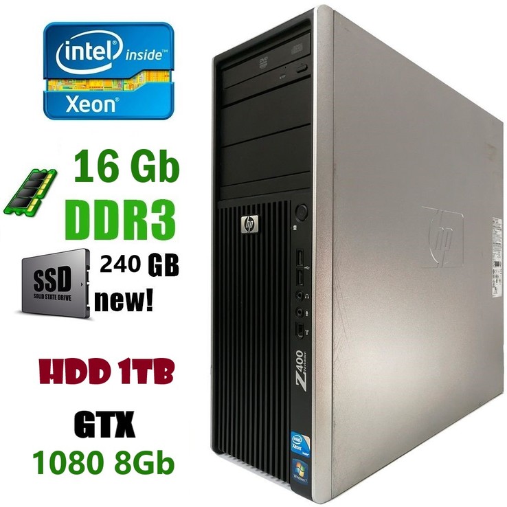 HP Z400 Мощный игровой ПК  W3680/16Gb/1Tb/SSD 240Gb/NVIDIA GTX 1080 8G, фото №2