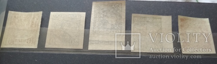 Перші марки України  УНР 1918 10-50 шагів. Повна серiя #2, фото №3