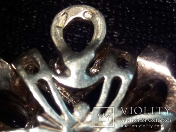 Серебряное колье с двумя кулонами, фото №9