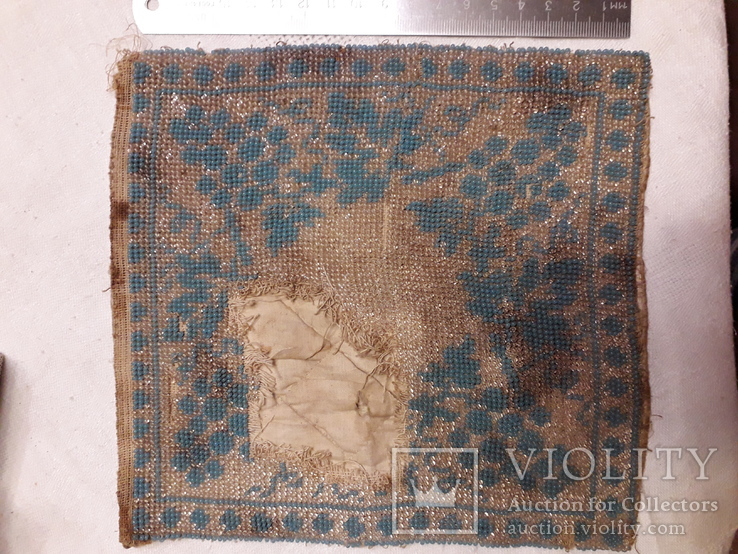 Салфетка расшитая бисером.19 век., фото №6