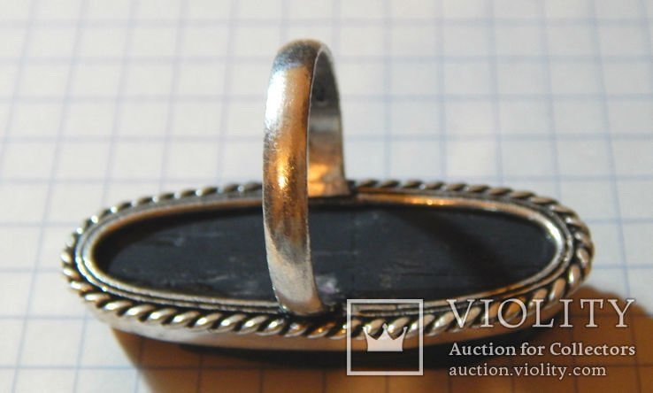 Черный турмалин шерл кольцо, фото №5