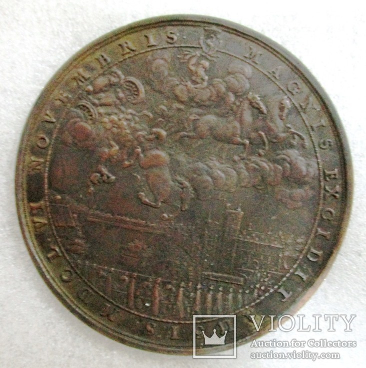 Медаль на смерть принца Оранского Вильгельма II - медная копия, фото №3