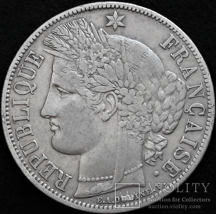 5 франків 1870 року, ІІІ Французька республіка, Церера, срібло