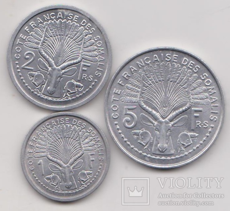 Французское Сомали. 5,2,1 франков, фото №3