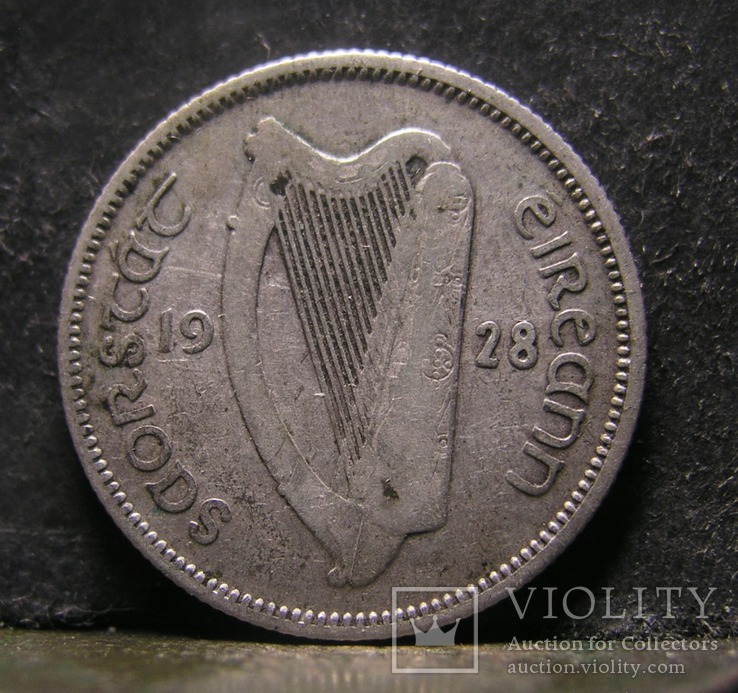 Ирландия 1 шиллинг, 1928 серебро, фото №3