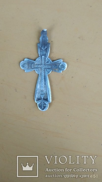 Крест серебрянный нательный, фото №2
