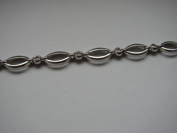 Женский серебренный браслет с фианитами (20,5 см), фото №3