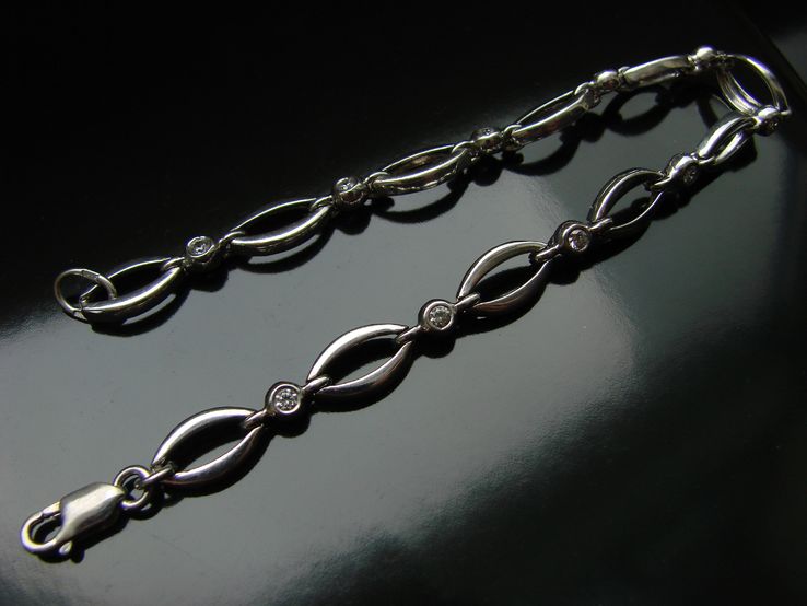 Женский серебренный браслет с фианитами (20,5 см), фото №2