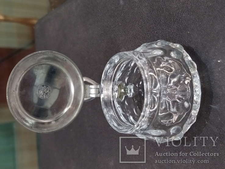 Кружка декоративная коллекционная необычная ручка стекло олово клеймо, фото №11