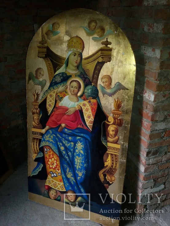 Икона Божья Матерь размером 1 м. 77 см. на 91 см., фото №2