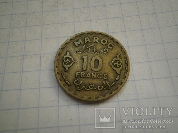 Марокко 1371 рiк 10 франків., фото №3