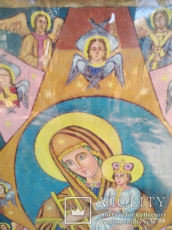 Икона на холсте Образ пресвятой Богородицы неопалимый купины, 90 на 65см, фото №4