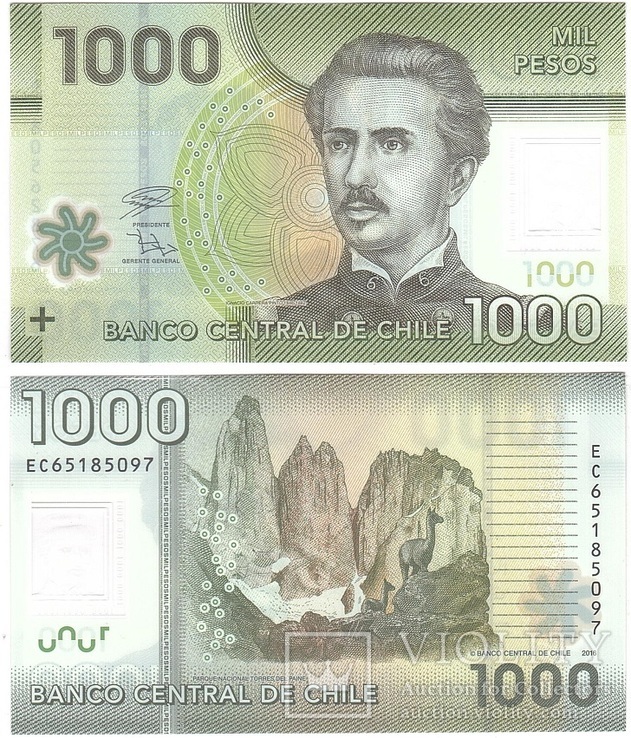 Chile Чили - 1000 Pesos 2018 ( 2016 ) UNC JavirNV