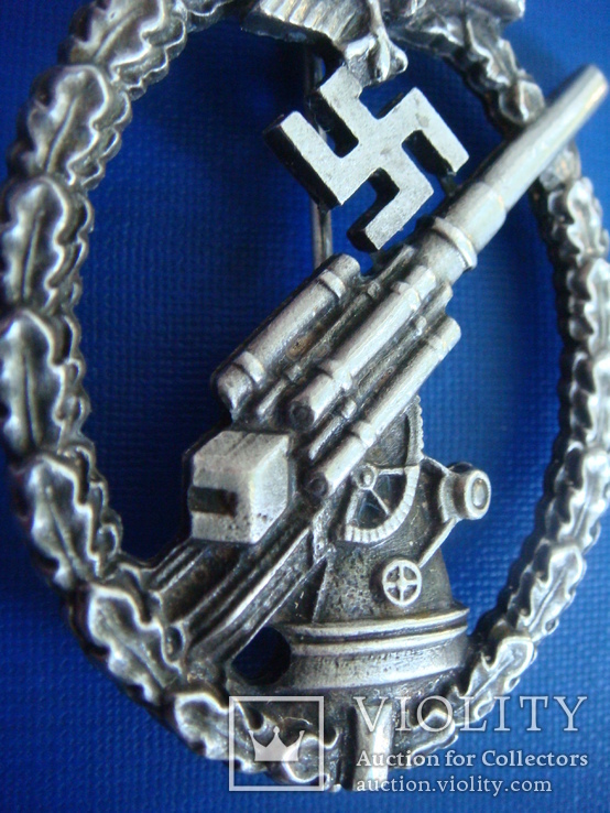 Нагрудный знак "Зенитная артиллерия ПВО Люфтваффе " КОПИЯ, фото №3