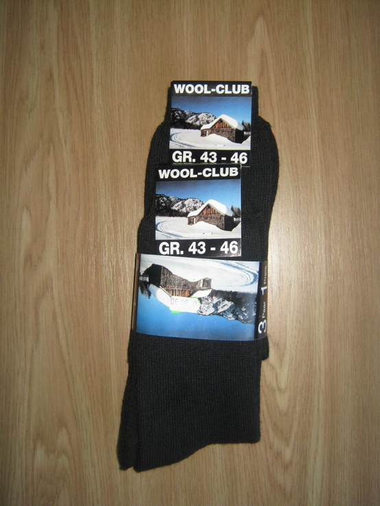 Носки шерстяные, 2 пары,43-46," Wool-club" премиум-класс, Германия, photo number 2