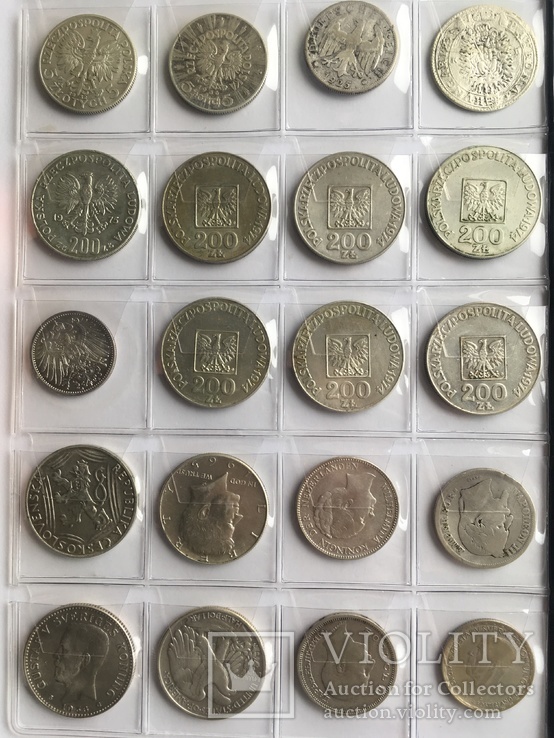 Колекція срібних монет 20 штук (№2), фото №3