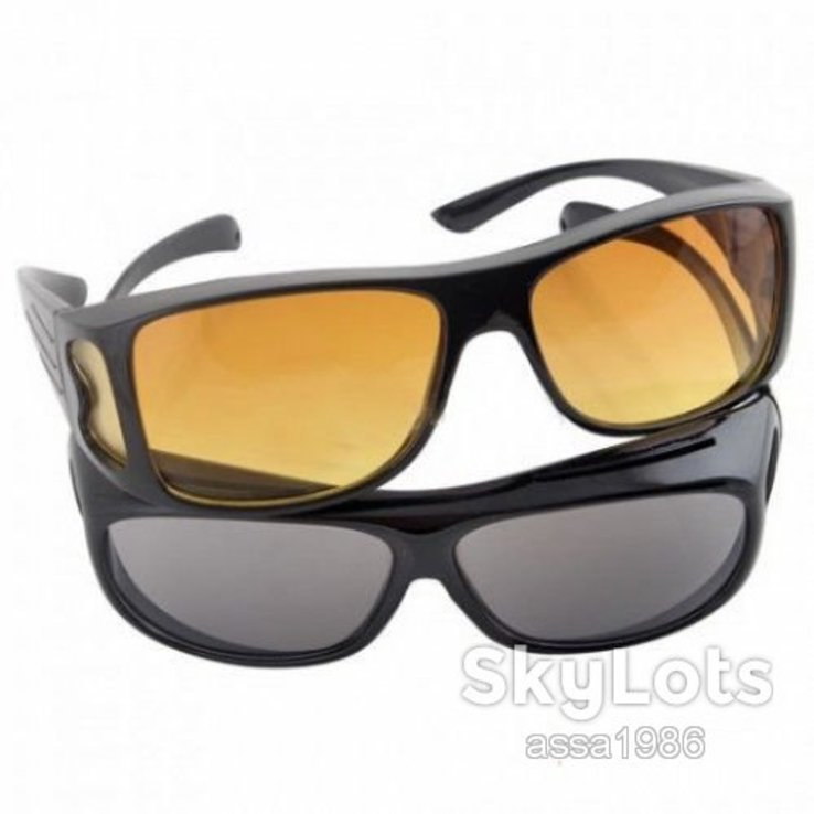 Водительские очки антифары для автомобилистов антиблик HD vision Glasses 2в1 2 шт., фото №3