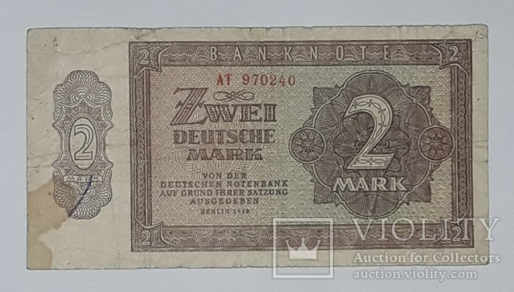 Германия 2 марки 1948 год, фото №2
