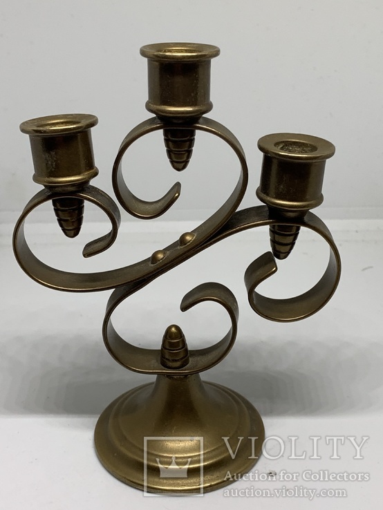 Подсвечник бронзовый на три свечи из Англии(2), фото №2